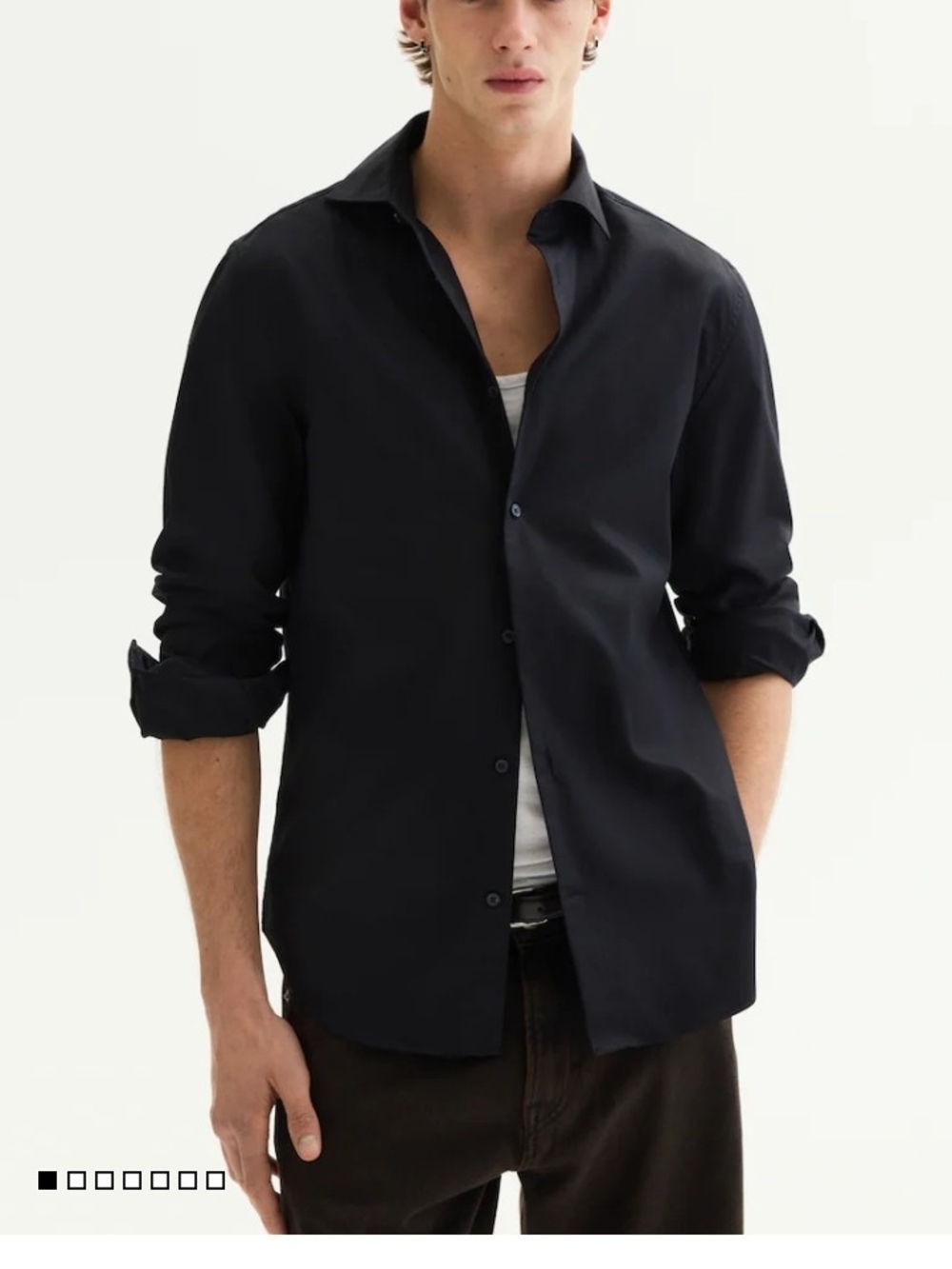 H&M Black Shirt - Slim Fit - Size XL